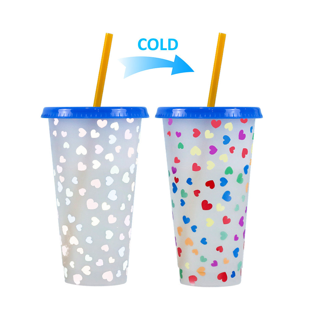Wholesale Valentine's Day Single Layer PP Plastic Color Changing Cup
